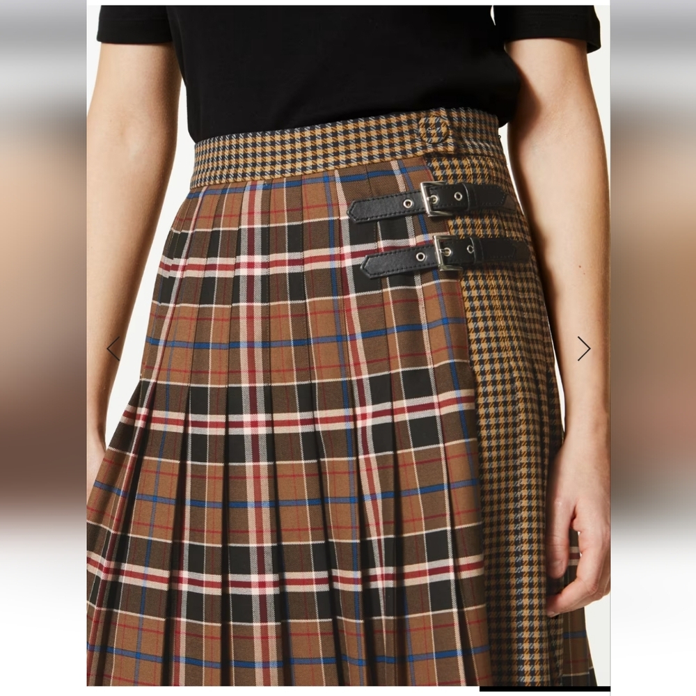 BNWT! M&S Checked A-line Midi Skirt (UK 10) - Picture 4 of 5